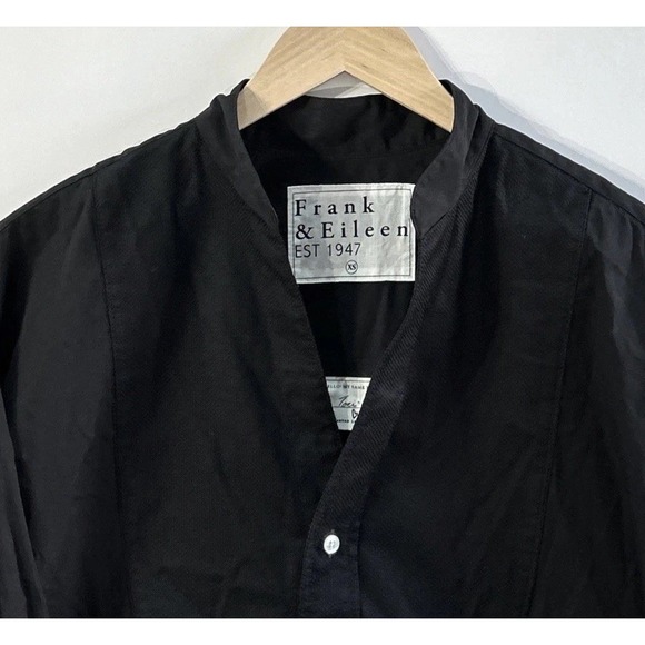 Frank &‎ Eileen TORI Italian Tuxedo Shirtdress Black Cotton XS Pockets Oversized - Picture 6 of 16
